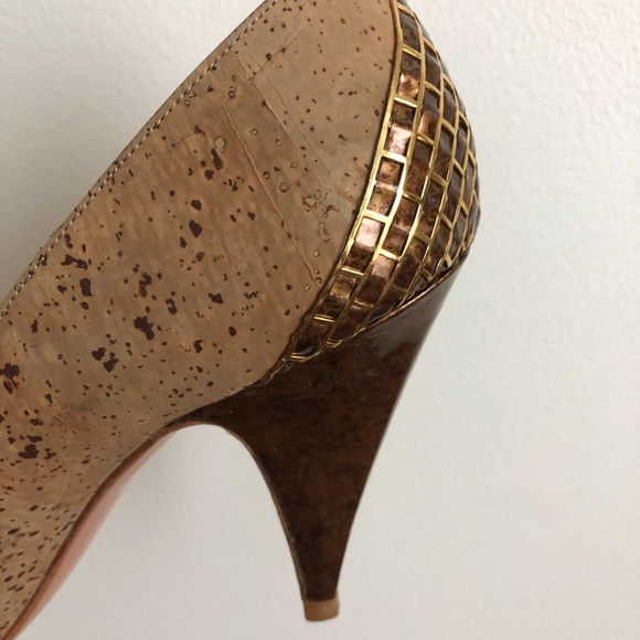 Rare Vintage cork STUART WEITZMAN shoes 8.5 - Picture 2 of 10